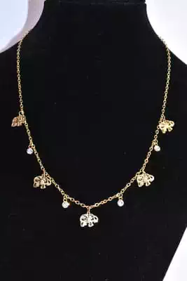Collier éléphant or A03615 