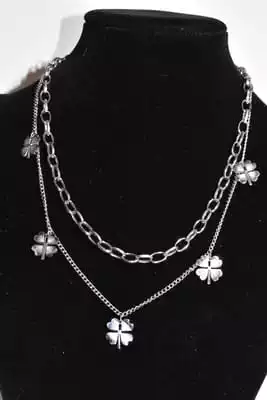 Collier trèfle a quatre feuilles Argent A0AA77 