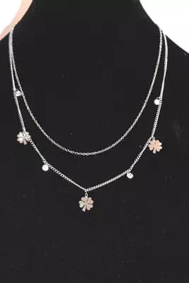 Collier tréfle Argent A77441 