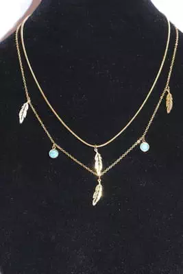 Collier feuille de la vie Or 489CE4 