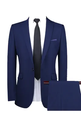 Costume de la maison La Sartoria slim-fit (veste+pantalon) Bleu marine BAE1F7 