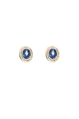 Boucle-d-oreille bleu royale Or