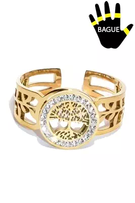 Bague arbre de la vie taille réglable Or