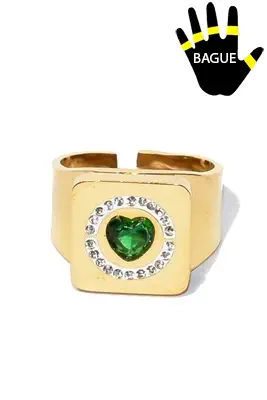 Bague coeur taille réglable Or 82E0AC 
