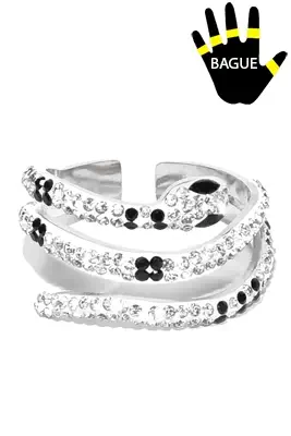 Bague serpent taille réglable Argent B9E77 