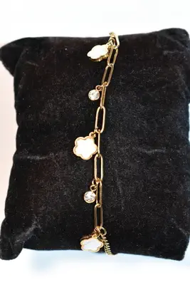 Bracelet fleur Or 500D67 