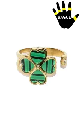 Bague taille réglable tréfle Or 958D8F 