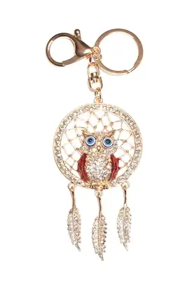 porte-cle hibou attrape rêve Or