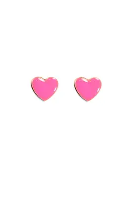 Boucle-d-oreille Coeur en émail Or 245A9A 