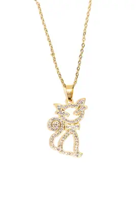 Pendentif chat Or 3DA00F 