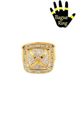 Bague taille réglable pyramide Or DSCPME 