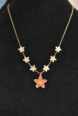 Collier fleur Or C0234B 