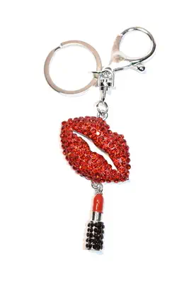 porte-cle rouge à lèvre Argent