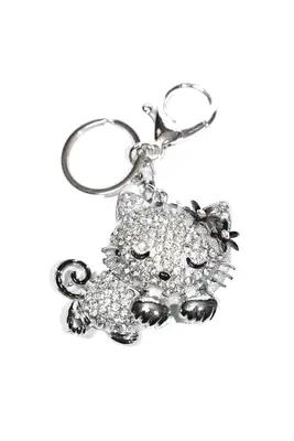 porte-cle chat Argent MOP859 