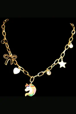 Collier breloque licorne Or