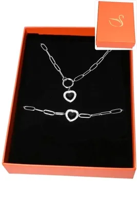 Coffret coeur parure bijoux collection hervé aliex Argent