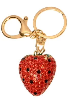 porte-cle fraise porte-sac Or