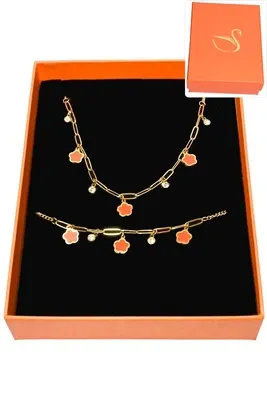 Coffret fleur parure bijoux collection hervé aliex Or
