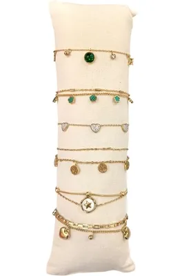 Bracelet en lot avec présentoir Or
