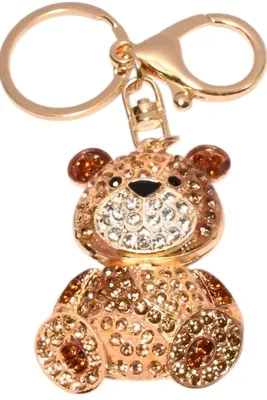 porte-cle ours porte-sac Or