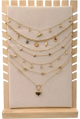 Collier en lot avec présentoir Or