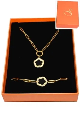 Coffret fleur parure bijoux collection hervé aliex Or