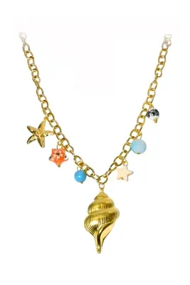 Collier breloque coquillage Or