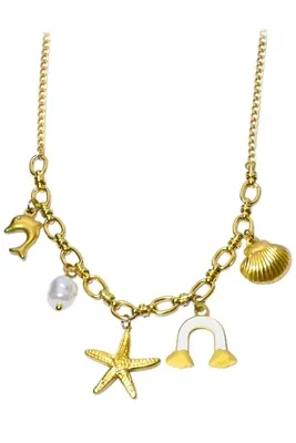 Collier breloque étoile de mer Or