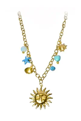 Collier breloque soleil Or