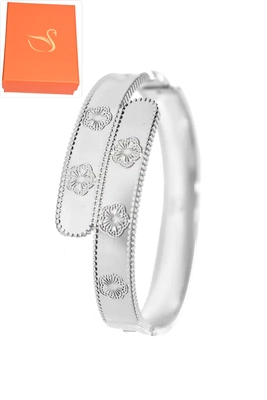 Coffret cadeaux jonc fleur Argent
