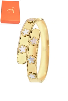 Coffret cadeaux jonc fleur Or