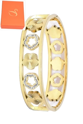 Coffret cadeaux jonc fleur Or