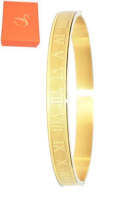 Coffret cadeaux jonc chiffre romain Or