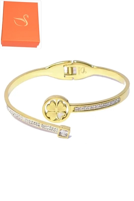 Coffret cadeaux jonc tréfle Or
