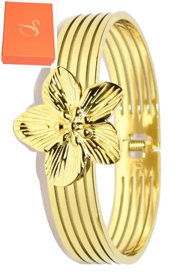 Coffret cadeaux jonc fleur Or