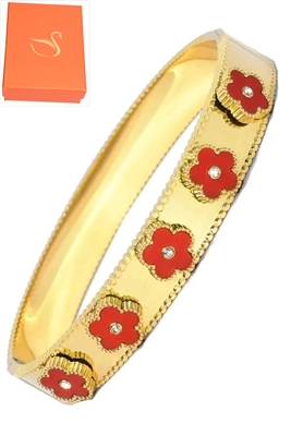 Coffret cadeaux jonc fleur Or