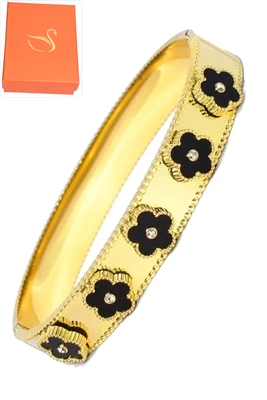 Coffret cadeaux jonc fleur Or
