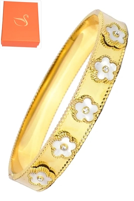 Coffret cadeaux jonc fleur Or