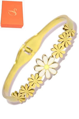 Coffret cadeaux jonc fleur Or