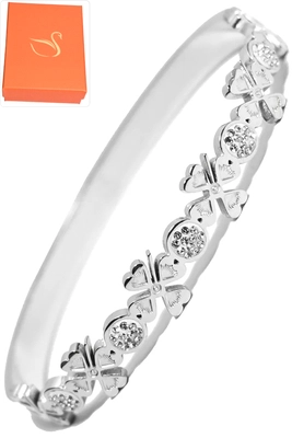 Coffret cadeaux jonc tréfle Argent