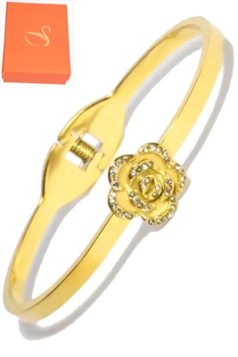Coffret cadeaux jonc fleur Or