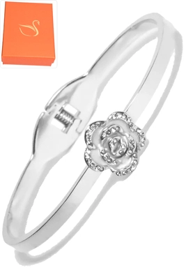 Coffret cadeaux jonc fleur Argent