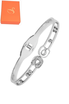 Coffret cadeaux jonc Lettre C Argent