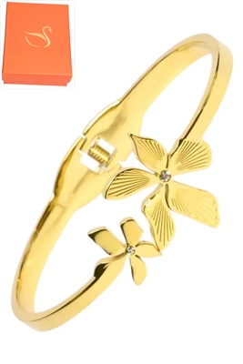 Coffret cadeaux jonc fleur Or