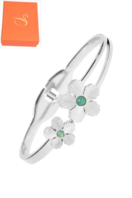 Coffret cadeaux jonc tréfle Argent