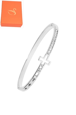 Coffret cadeaux jonc croix Argent