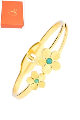 Coffret cadeaux jonc fleur Or