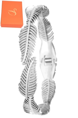 Coffret cadeaux jonc feuille de la vie Argent