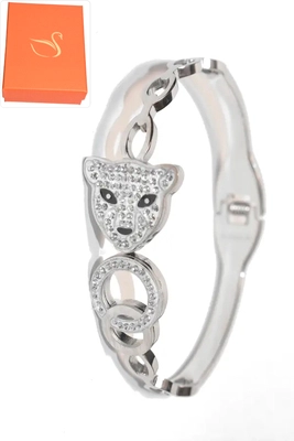 Coffret cadeaux jonc tete de tigre Argent