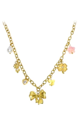 Collier breloque noeud de papillon Or